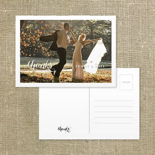 personalised wedding thank you postcard by paperhappy