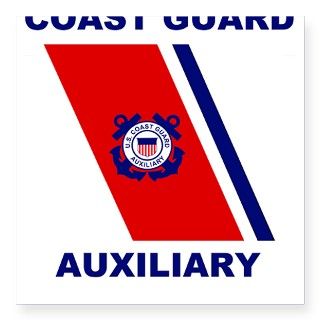 USCG Auxiliary Stripe Grey Square Sticker 2 by Admin_CP233372