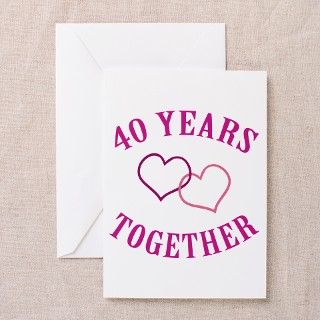 40th Anniversary Two Hearts Greeting Cards (Pk of by thepixelgarden