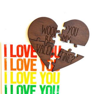 wood you be my valentine jigsaw magnet by made lovingly made