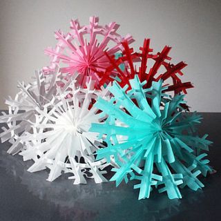 coloured luxe paper snowflakes by pearl and earl