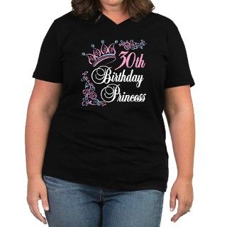 30th Birthday Princess Womens Plus Size V Neck Da by letscelebrate