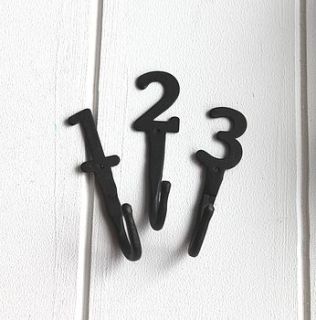 number hooks by posh totty designs interiors