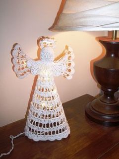 crochet angel fairy light hanging decoration by sleepyheads