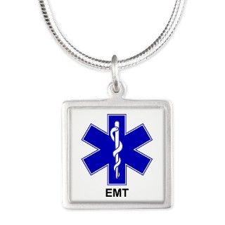 Blue Star of Life   EMT.png Silver Square Necklace by orion_outpost