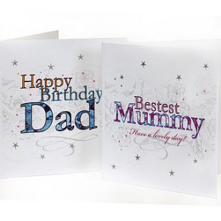 'happy birthday' mum or dad card by 2by2 creative