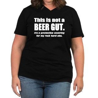 BEER GUT Womens Plus Size V Neck Dark T Shirt by yellowbutton