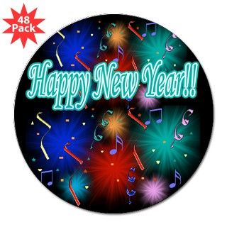 Happy New Year Round Sticker by hockey_crazee