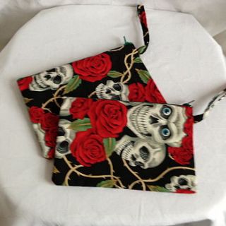skulls and roses coin purse by twentysevenpalms