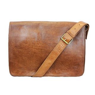 victor leather messenger bag by ismad london