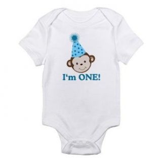 First Birthday Monkey Baby Onesie   Size 12 18 Months Infant And Toddler Bodysuits Clothing
