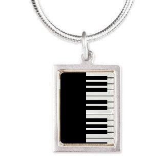 Piano Key Silver Portrait Necklace by suemari