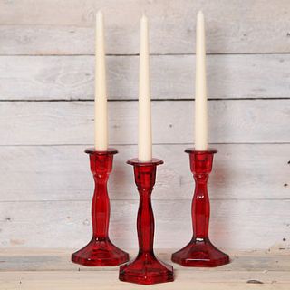 christmas red glass candle holder by red berry apple