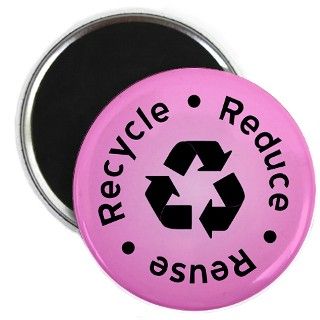 Pink Reduce Reuse Recycle Magnet by sciencegeekemp