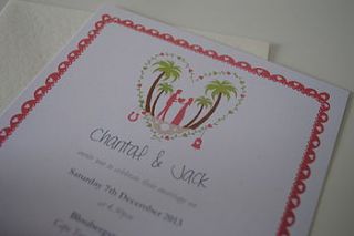 50 illustrated beach/overseas wedding invitations by paper dates