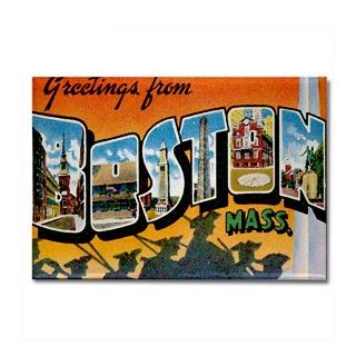 Boston Postcard Rectangle Magnet by scooterbaby