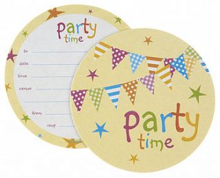 'party time' coaster invitations by aliroo