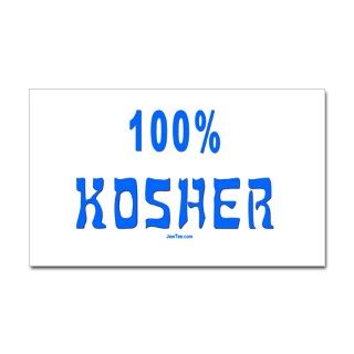 100% Kosher Rectangle Decal by jewtee