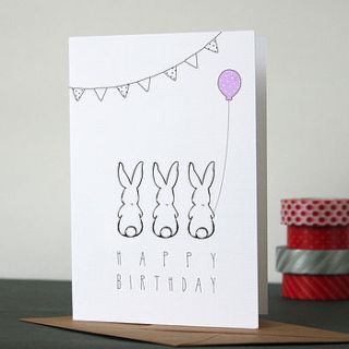 bunny birthday card by heidi nicole