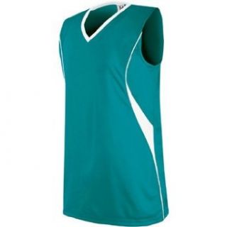 High Five Womens Wave Teal White Softball Jersey   L Clothing