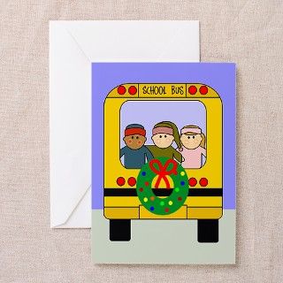 School Bus Christmas Greeting Cards (Pk of 10) by scott64