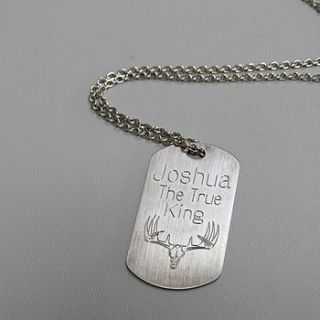 mens silver dog tag necklace by hurleyburley man