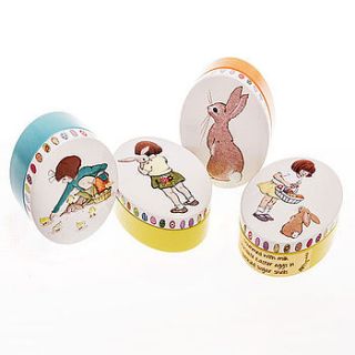 set of decorative tins with speckled eggs by candyhouse