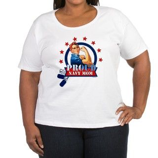 Rosie Proud Navy Mom T Shirt by pinkinkart
