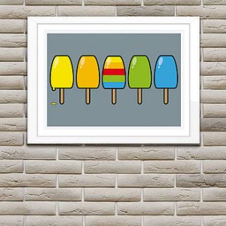 ice lollies print by louis' shed