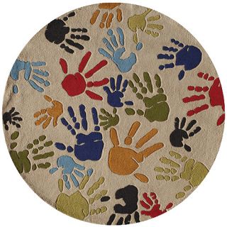 Lil Mo Whimsy Ivory Finger Paint Kids Rug