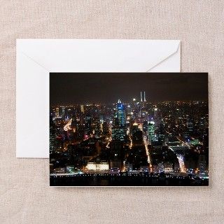 Shanghai Night Skyline Greeting Cards (Pk of 10) by mmphotography