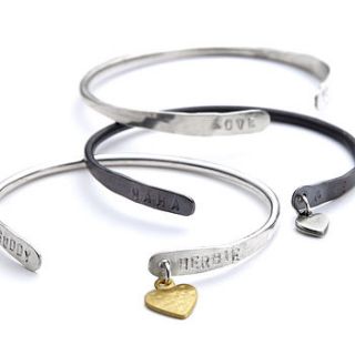 personalised charm bangle by chambers & beau