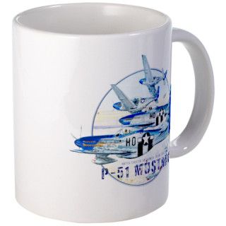 WWII 352nd FG P 51 Mustang airplane Mug by charlestaylorillustrations