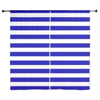 Navy Blue and White Sailor stripes 60 Curtains by InspirationzStore
