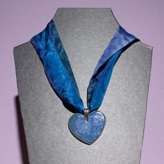 heart pendant striped scarf by joanne eddon (hand painted silk)