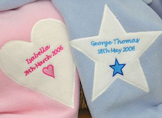 personalised baby blanket by the alphabet gift shop