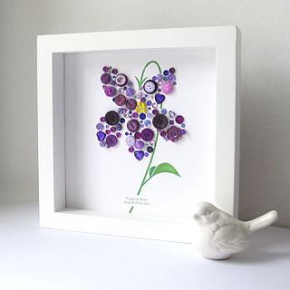 personalised baby girl button violet artwork by sweet dimple