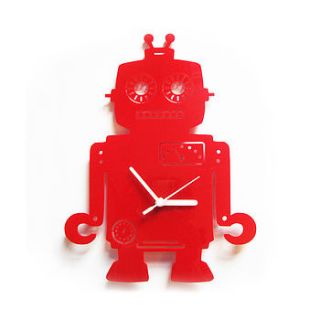 robot wall clock by flaming imp