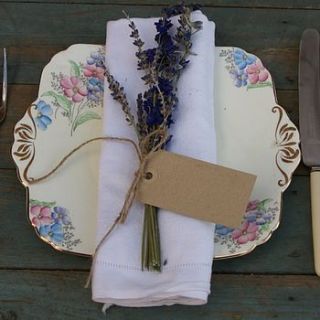 lavender/purple larkspur napkin posy ten by the artisan dried flower company