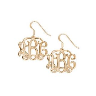 personalised monogram drop earrings by anna lou of london