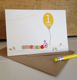 caterpillar first birthday card by halfpinthome