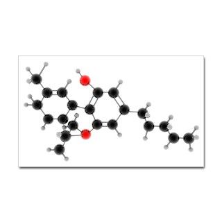 THC Molecule Rectangle Decal by flyingpigfarm