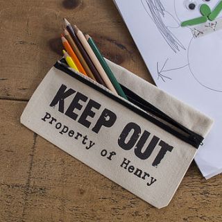 personalised keep out pencil case by tillyanna