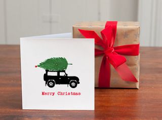 personalised 'landrover christmas card' by honey tree publishing