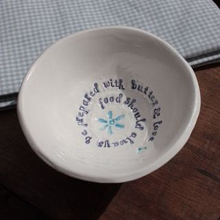 swedish proverb bowl by corn kist ceramics