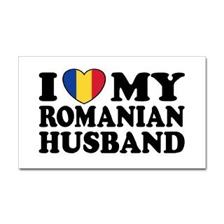 I Love My Romanian Husband Rectangle Decal by plentyotees