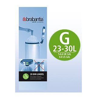 Brabantia Smartfix G 30 Liter Bin Liners ~ 20 Ct Bags (Pack of 6)   Wastebasket Trash Bags