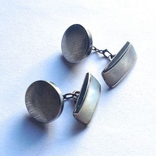 art deco mother of pearl cufflinks by ava mae designs