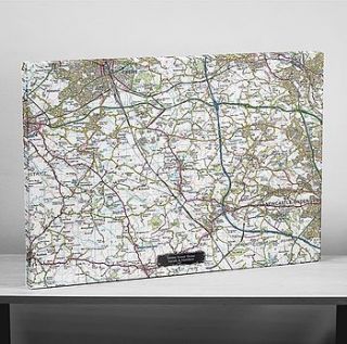 personalised postcode map canvas by hope and willow