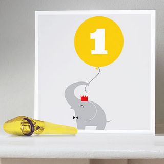 elephant age birthday card by ella and george